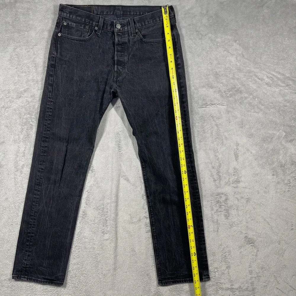 Levi's 501 Original Fit Jeans Men 33(32)x32(30) Black Straight‎ Leg Button Fly